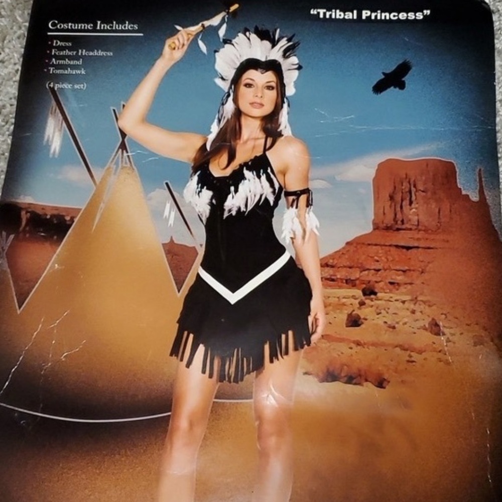 Dreamgirl Tribal Princess Native American Feathered Costume Adult Size Small